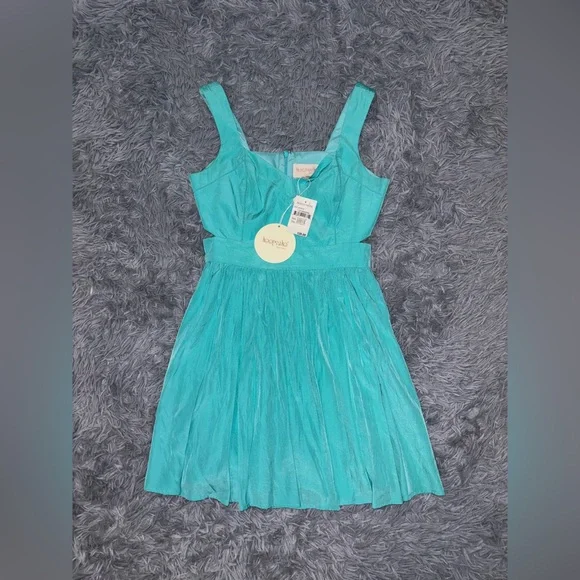 NWT Keepsake The Label Fit And Flare Side Cutout Dress Aquamarine Medium Flirty - Picture 9 of 12